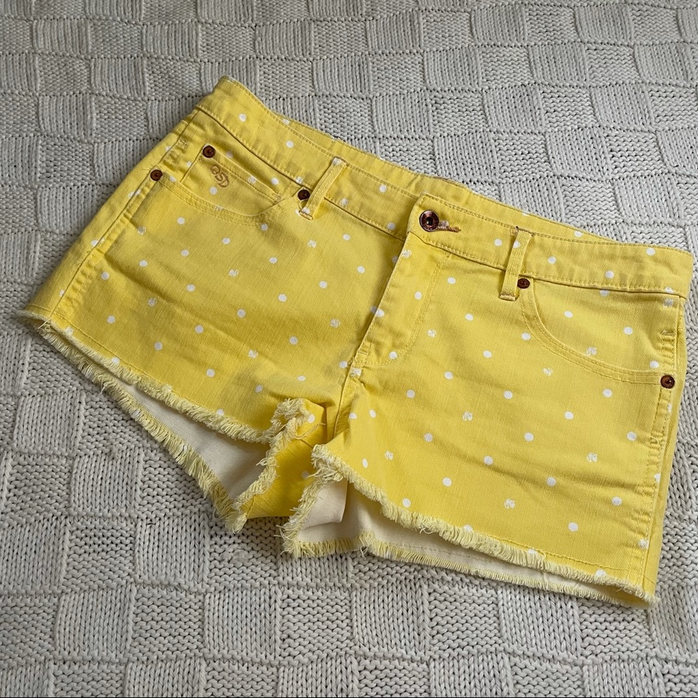 QSD Yellow Denim  Polkadots Shorts